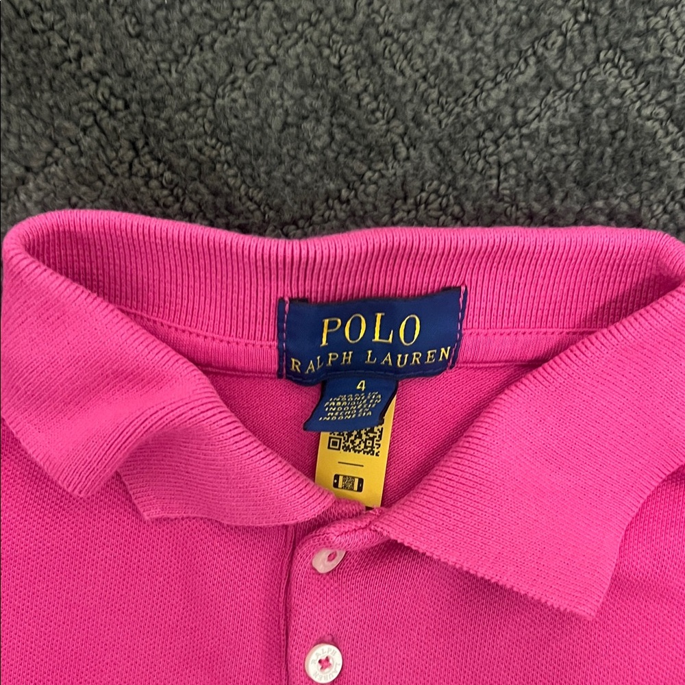 Polo by Ralph Lauren Vibrant Pink Kids Polo Dress - Picture 2 of 2